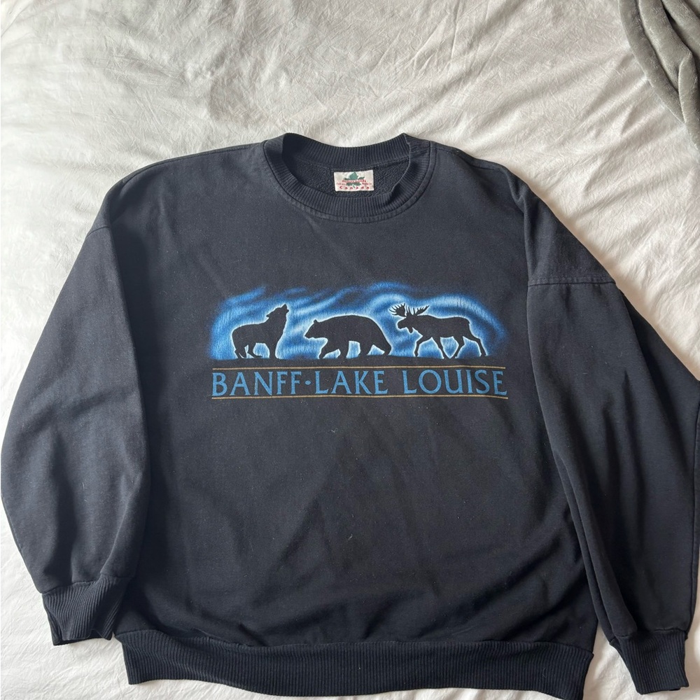 Vintage Black Banff Lake Louise Men’s Sweater